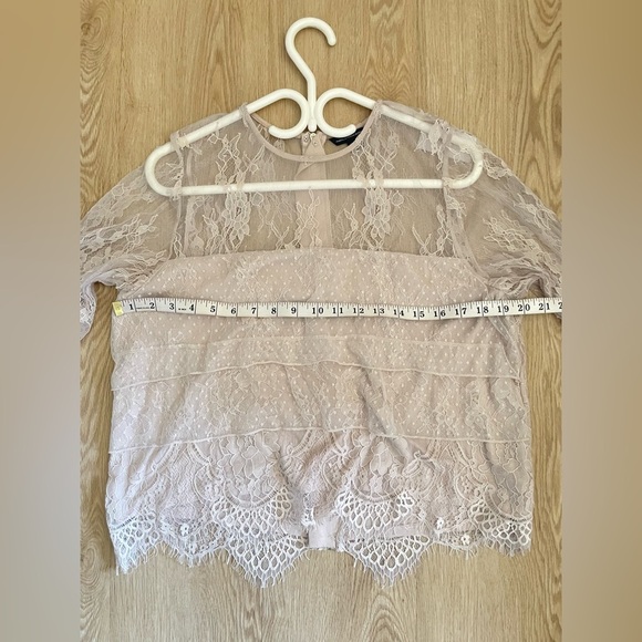 Coquette  Blouse AEO Lace Ruffle Top XL Ethereal - Picture 11 of 16